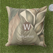 Monogram Naam Tropisch Buitenkussen (Gras)