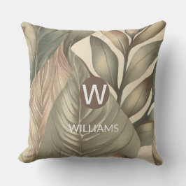 Monogram Naam Tropisch Buitenkussen