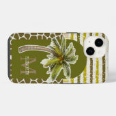 Monogram Naam Tropisch iPhone Hoesje (Achterkant horizontaal)