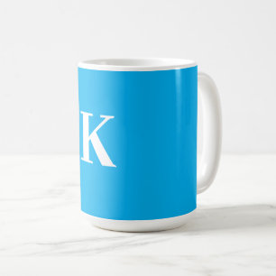 Monogram Naam Trouwcadeau Feest Favoriet Blauw Wit Koffiemok