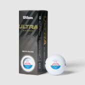 Monogram Naam Twee Roze Flamingos Golfballen (Verpakking)