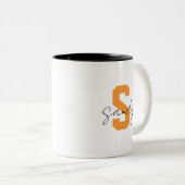Monogram naam  tweekleurige koffiemok (Voorkant rechts)