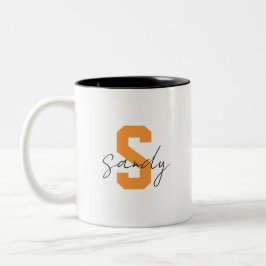 Monogram naam  tweekleurige koffiemok