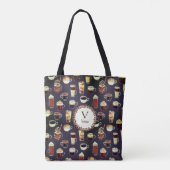 Monogram naam Venti Coffee Lover Brown Tote Bag (Achterkant)