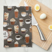 Monogram naam Venti Coffee Lover Theedoek (Quarter Fold)