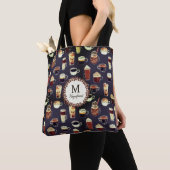 Monogram naam Venti Coffee Lover Tote Bag (Dichtbij)