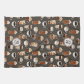 Monogram naam Venti koffieliefhebber Theedoek (Horizontaal)