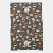 Monogram naam Venti koffieliefhebber Theedoek (Verticaal)