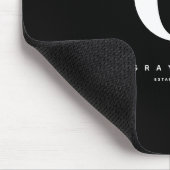 Monogram Naam Vet Modern Zwart Muismat (Hoek)