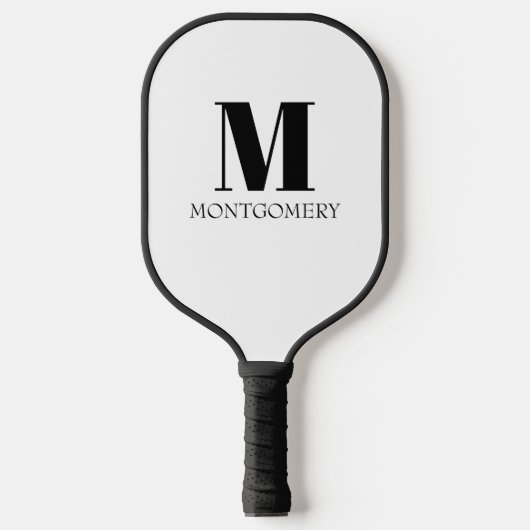 Monogram Naam Vet Zwart Pickleball Paddle (Voorkant)