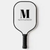 Monogram Naam Vet Zwart Pickleball Paddle (Achterkant)