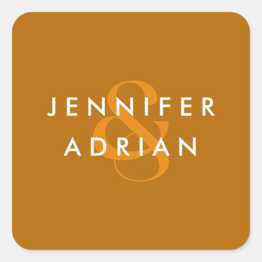 monogram, naam, vierkante sticker (Voorkant)