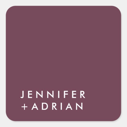 monogram, naam, vierkante sticker (Voorkant)