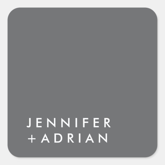 monogram, naam, vierkante sticker (Voorkant)