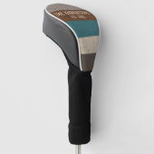 Monogram naam Vintage Retro streep Golfheadcover (Schuin)