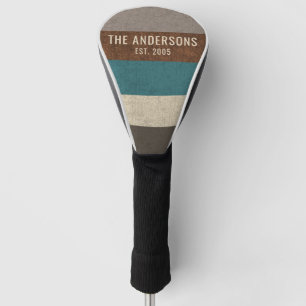 Monogram naam Vintage Retro streep Golfheadcover