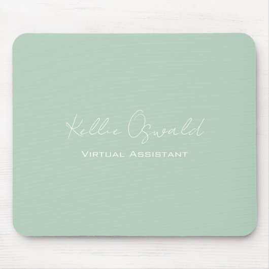 Monogram naam Virtual Assistant Light Green Muismat (Voorkant)