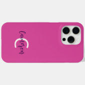 Monogram naam Vrouwelijk Solid Pink Case-Mate iPhone Case (Achterkant (horizontaal))