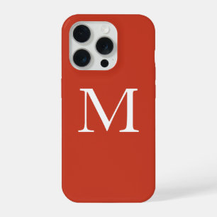 Monogram Naam Warm Terra Cotta Oranje Aangepaste K iPhone 15 Pro Case