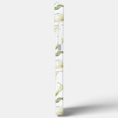 Monogram naam waterverf bloemige elegante witte le Case-Mate iPhone case (Achterkant / Links)