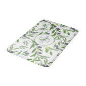 Monogram Naam Waterverf Olijfpatroon Badmat (Gekanteld)