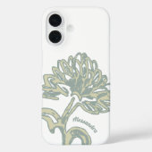 Monogram Naam White Sage Floral Minimal Botanical Case-Mate iPhone Case (Achterkant)