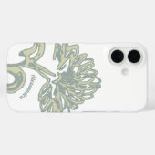 Monogram Naam White Sage Floral Minimal Botanical Case-Mate iPhone Case (Achterkant (horizontaal))