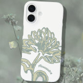 Monogram Naam White Sage Floral Minimal Botanical Case-Mate iPhone Case