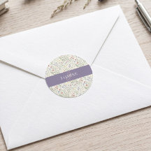 Monogram Naam Wilde Bloem Boho Lavendel Klaprozen