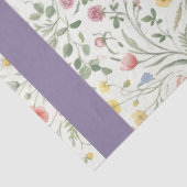 Monogram Naam Wilde Bloem Boho Lavendel Klaprozen Tissuepapier (Detail)