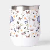 Monogram naam wilde bloemen paarse waterverf (Links)