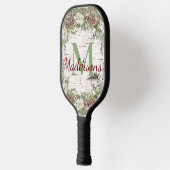 Monogram naam Winter Woodland White Rose Pinecone Pickleball Paddle (Links)