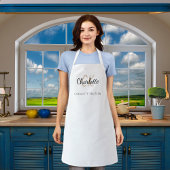 Monogram naam wit zwart bedrijf schort