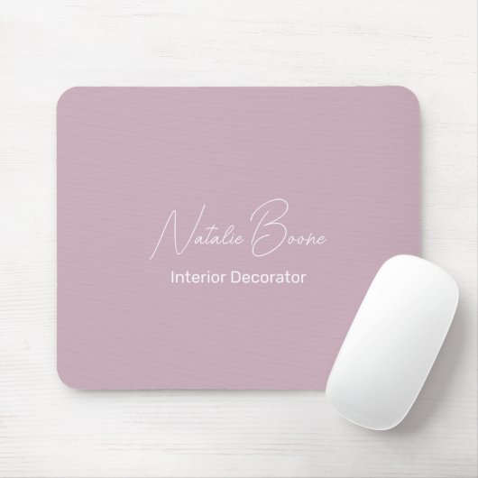 Monogram naam Witte pasta Roze binnenste decorator Muismat (Met muis)