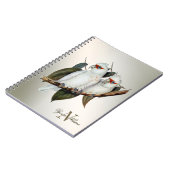 Monogram naam Witte vogels Cockatau Green Leaves Notitieboek (Linkerzijde)