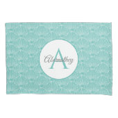 Monogram Naam Witte Zee Shell Pattern Beach House Kussensloop (Voorkant-Links)