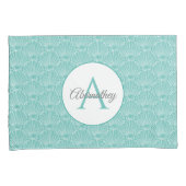 Monogram Naam Witte Zee Shell Pattern Beach House Kussensloop (Voorkant-Rechts)