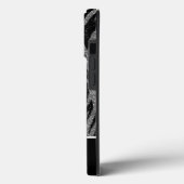 Monogram naam Zebraprint Zwart Zilver Grijs Case-Mate iPhone Case (Achterkant / Links)