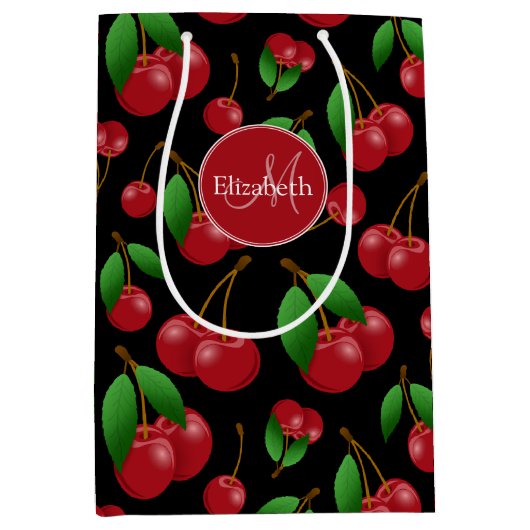 monogram naam zoete zomertijdkersen gepatenteerd medium cadeauzakje (Voorkant)