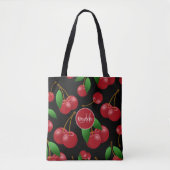 monogram naam zoete zomertijdkersen gepatenteerd tote bag (Voorkant)