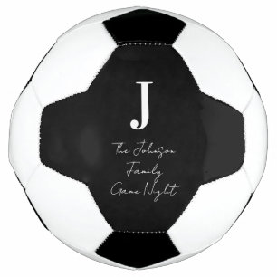 Monogram Naam Zwart en Wit Familie Spelletjes Avon Voetbal
