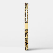 Monogram naam Zwart Gold Leopard Print Cheetah Case-Mate iPhone Case (Achterkant / Links)