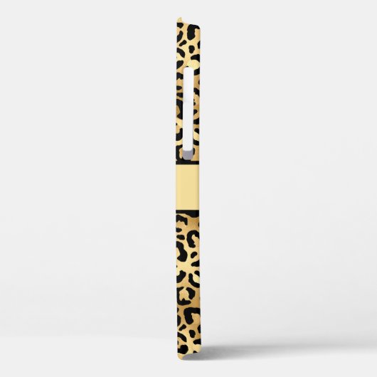 Monogram naam Zwart Gold Leopard Print Cheetah Case-Mate iPhone Case (Achterkant / Links)
