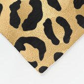 Monogram naam Zwart Gold Leopard Print Cheetah Fleece Deken (Hoek)
