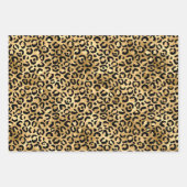 Monogram naam Zwart Gold Leopard Print Cheetah Inpakpapier Vel (Voorkant 3)