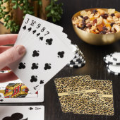 Monogram naam Zwart Gold Leopard Print Cheetah Pokerkaarten (Insitu)