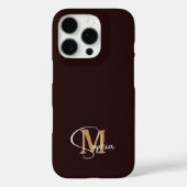 Monogram naam zwart goud Case-Mate iPhone case (Achterkant)