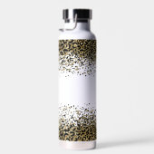 Monogram Naam Zwart Goud Luipaard Print Chique Tre Waterfles (Rechts)