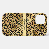 Monogram Naam Zwart Goud Luipaardprint Jachtluipaa Case-Mate iPhone Case (Achterkant (horizontaal))