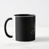 Monogram naam zwart goud modern mok (Links)